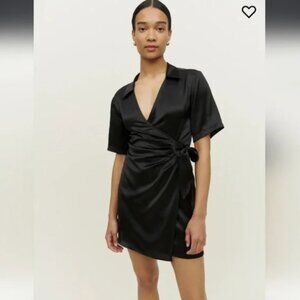 Reformation Collared Silk Dress
